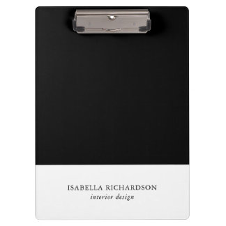 Pranchetas Bloco de cores personalizado moderno preto e branc