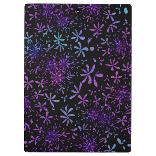 Pranchetas Blossomo Floral Púrpura da Aqua Retro (Verso)