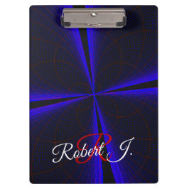 Pranchetas Blue Accent Clover Leaf Geometric Clipboard