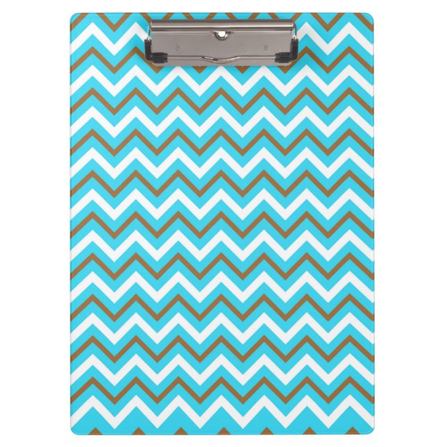 Pranchetas Blue Brown White Zig Zag Lines Geometric Sea Waves (Frente)