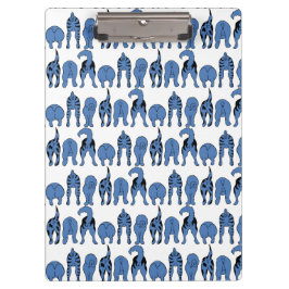Pranchetas Blue Dog Butts Pattern