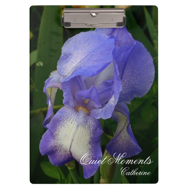 Pranchetas Blue Iris Macro Photo Floral Nature Art Clipboard (Frente)