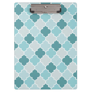 Pranchetas Blue Marroquino Trellis, Laticework, Quatrefoil