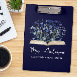Pranchetas Blue Wildflowers Grow From Book Teacher