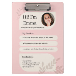 Pranchetas Blush Pink Postpartum Doula Professional Design