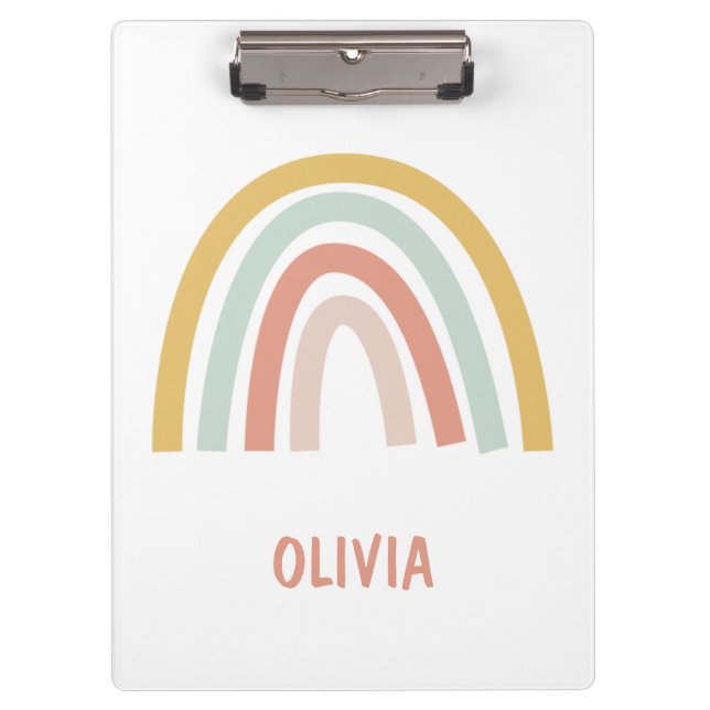 Pranchetas Boho Pastel Rainbow Personalizado (Frente)