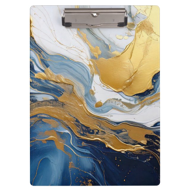 Pranchetas Bold Lava Flow in Gold and Blue (Frente)