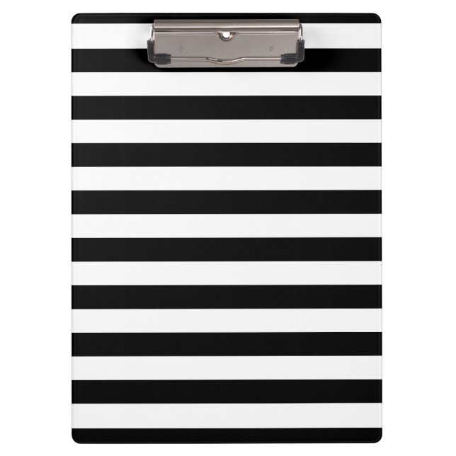 Pranchetas Bold Simple Black and White Stripes (Frente)