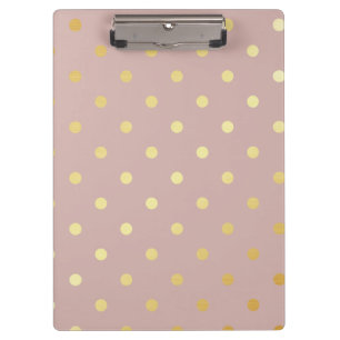 Pranchetas bolinhas elegantes do rosa do ouro do falso