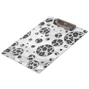 Pranchetas Bolinhas Leopardo Preto e Branco