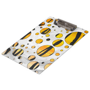 Pranchetas Bolinhas Tigre Preto e Laranja