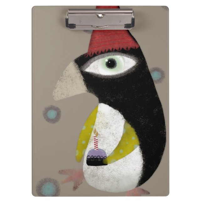 Pranchetas Bolo de aniversário pinguim (Frente)