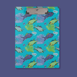 Pranchetas Bom Dia Nadando Peixe Coral Reef Padrão