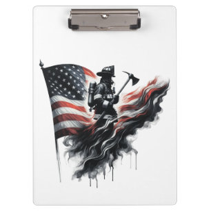 Pranchetas Bombeiro americano. Bandeira dos Estados Unidos.