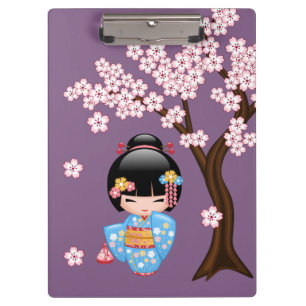 Pranchetas Boneca Maiko Kokeshi - Garota Geisha Japonesa Boni