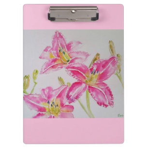 Pranchetas Bonito Lily Na Pintura De Aquarela Rosa Lilium