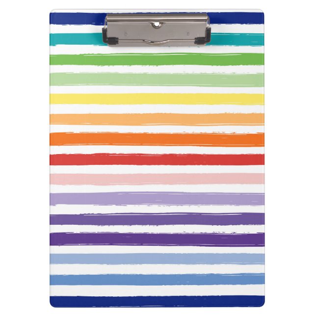 Pranchetas Bonito Rainbow Stripe Standard School ou Office (Frente)