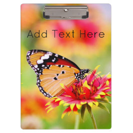 Pranchetas Borboleta Monarca na Flor Vermelha e Amarela