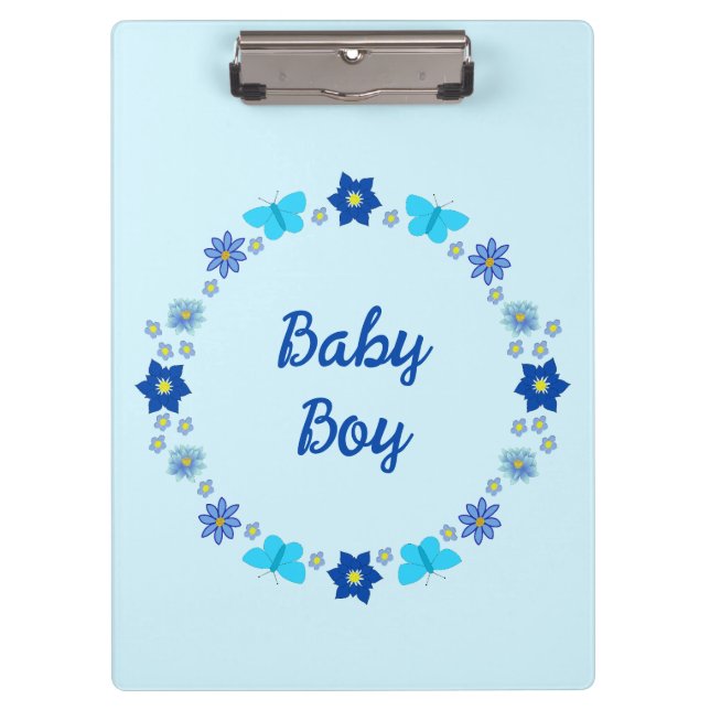 Pranchetas Borboletas e flores do menino azul personalizadas (Frente)