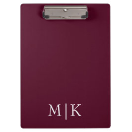 Pranchetas Borgonha e Branco | Monograma Moderno