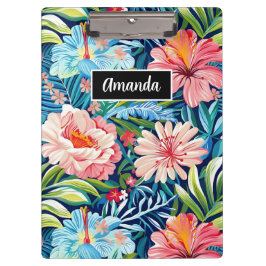 Pranchetas Botanical Tropical Summer Flowers Pattern Floral