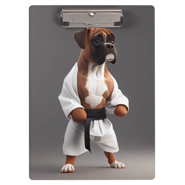Pranchetas Boxer Dog Play Karate, Boxer Dog Karate Player (Frente)