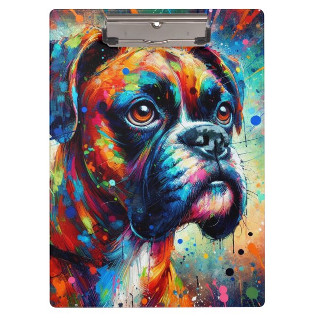 Pranchetas Boxers Coloridos de Cães Pop (Frente)