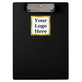 Pranchetas Branco preto elegante e Dourado seu logotipo aqui