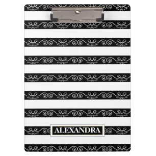 Pranchetas Branco preto moderno listrado