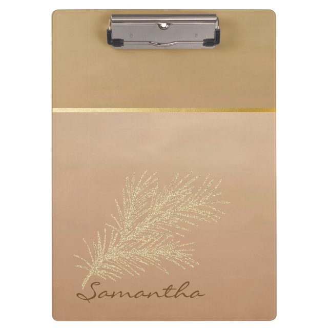 Pranchetas Brilhante Glitter Dourado na Moda - Personalizado (Frente)