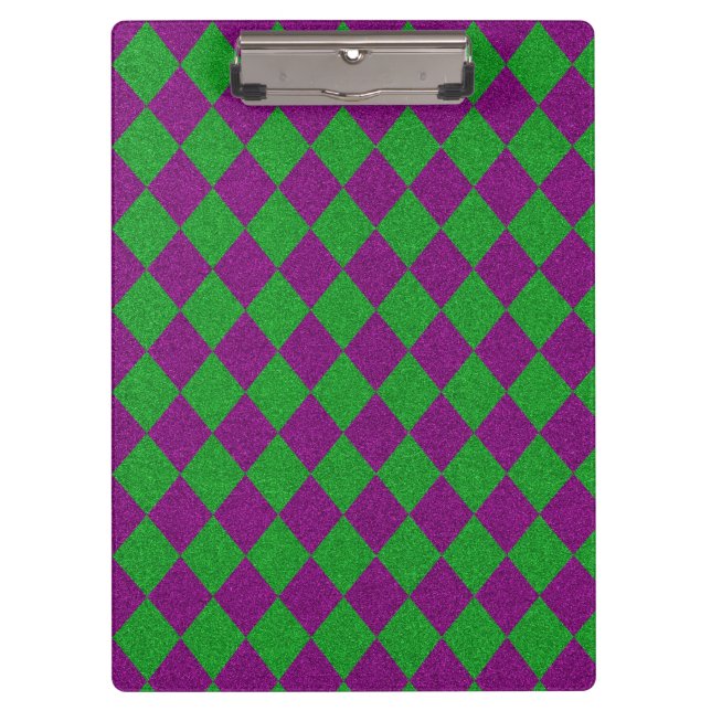 Pranchetas Brilho de Diamante Roxo e Verde (Frente)