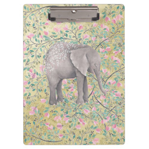 Pranchetas Brilho Dourado das flores do elefante da aguarela