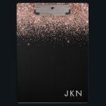 Pranchetas Brilho Rosa Dourado Rosa Preto Monograma Menina<br><div class="desc">Preto e Dourado Rosa - Prancheta de Planejamento de Nome Monograma com Brilho Rosa. Isso torna o presente perfeito para aniversário de 16 anos,  casamento,  chá de noiva,  aniversário de casamento,  chá de bebê ou despedida de solteira para alguém que ama luxo e estilos chiques.</div>