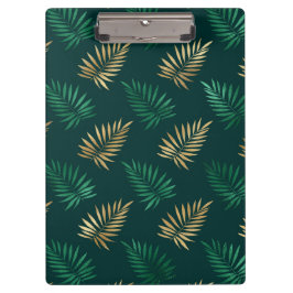 Pranchetas Brilho verde e Dourado nas folhas tropicais