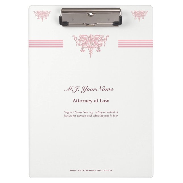 Pranchetas Brisas de luxo e emblema rosa da Justiça (Frente)