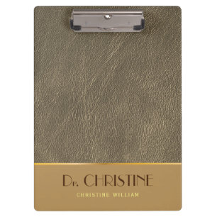 Pranchetas Bronze Dourado Couro Marrom Nome Personalizado Ele