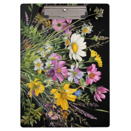 Pranchetas buquê de flor silvestre de aquarela sobre fundo pr