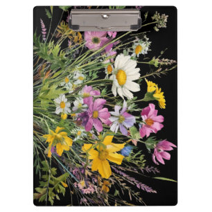 Pranchetas buquê de flor silvestre de aquarela sobre fundo pr