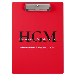 Pranchetas Business Modern Red Black 3 - Logotipo Monograma