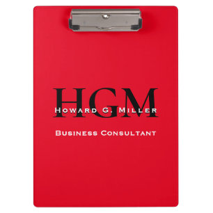 Pranchetas Business Modern Red Black 3 - Logotipo Monograma
