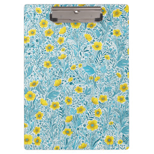Pranchetas Buttercups, amarelo, azul e branco