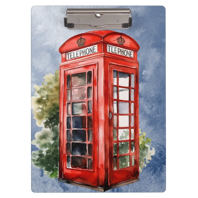 Pranchetas Cabine Telefônica Britânica Vintage (Frente)