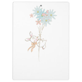 Pranchetas Caderno de coelhos fofos com flores