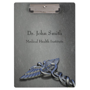 Pranchetas Caduceu Médico Profissional Chrome - Área de Trans