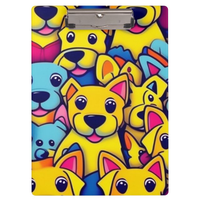 Pranchetas Cães bonitos e coloridos cães felizes (Frente)