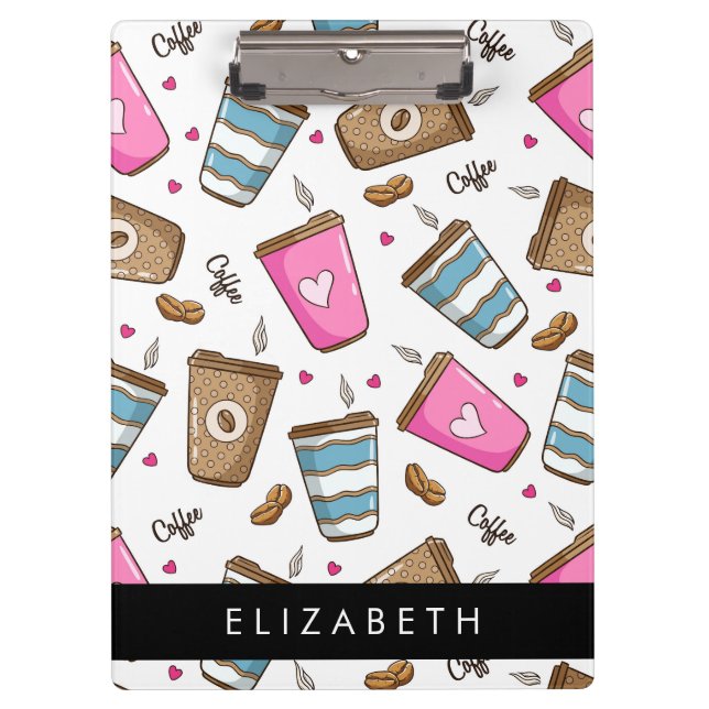 Pranchetas Café, Café Feijão, Corações, Seu Nome (Frente)