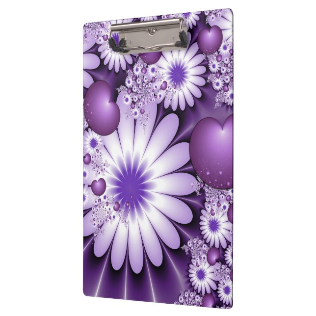 Pranchetas Cair no Amor Flores e Corações Abstratos Fractal (Esquerda)