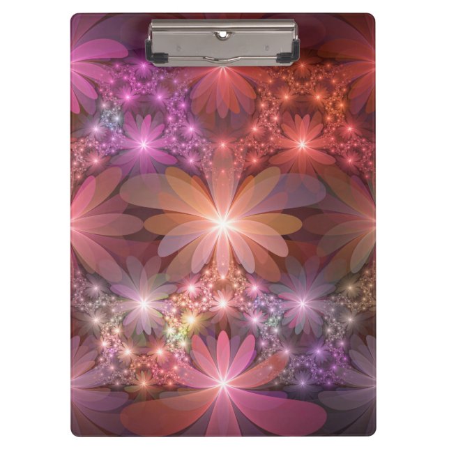 Pranchetas Cama De Flores Colorida Abstrata Arte Fractal Bril (Frente)