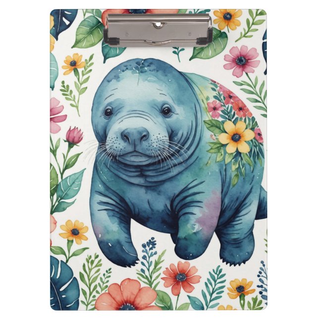 Pranchetas Camisa de bebê Manatee (Frente)