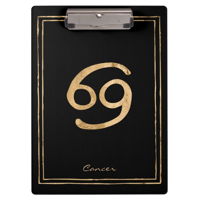 Pranchetas Cancer do caranguejo martelado ouro estilizado ast (Frente)